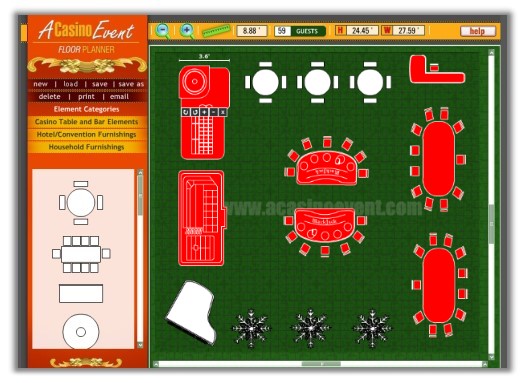 Screenshot of our Interactive party floor planner