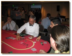 Poker dealer Counting the chips